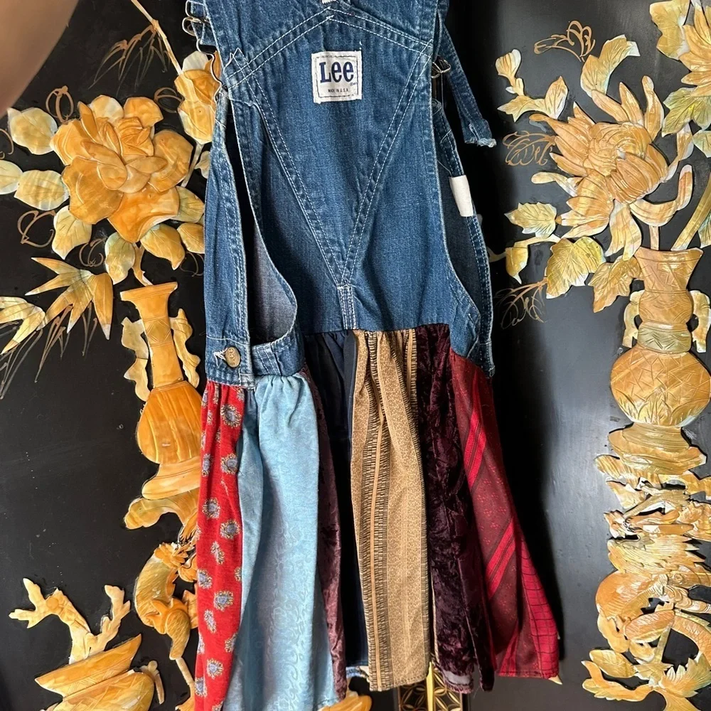 Colorful Patchwork Denim Kids Overalls 100 cotton